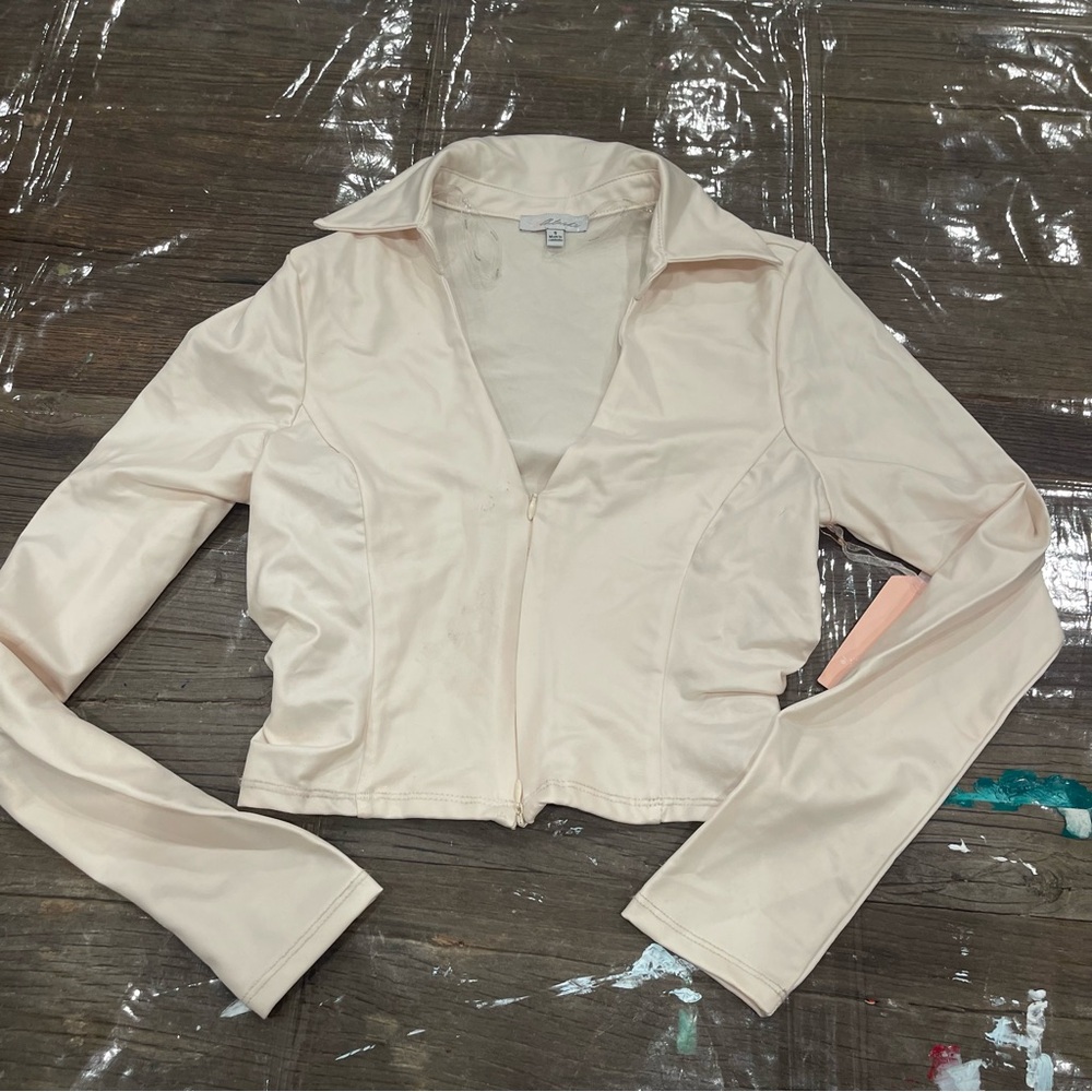 BLASHE Women's Zip Through Shirt Size S In Cream
